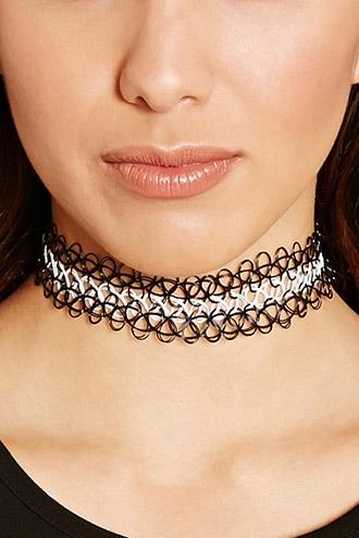 Forever21 Striped Tattoo Choker