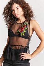 Forever21 Contemporary Sheer Rose Top