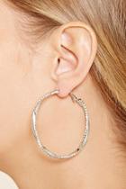 Forever21 Rhinestone Twist Hoop Earrings