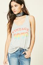 Forever21 Women's  Vintage 1970 Graphic Tank Top