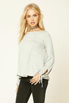 Love21 Women's  Heathered Self-tie Top