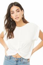 Forever21 Textured Chiffon Twist-hem Top