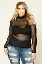 Forever21 Plus Women's  Plus Size Sheer Mesh Top