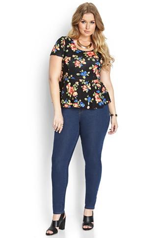 Forever21 Plus Women's Denim Plus Size Fab Skinny Jeans (short)