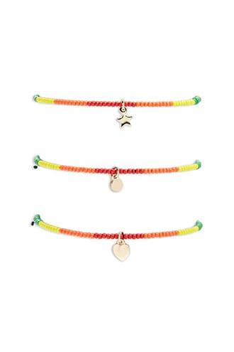 Forever21 Multicolor Beaded Charm Bracelet Set