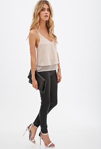 Forever21 Beaded T-back Chiffon Cami