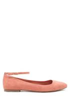 Forever21 Women's  Salmon Faux Suede Ankle-strap Flats