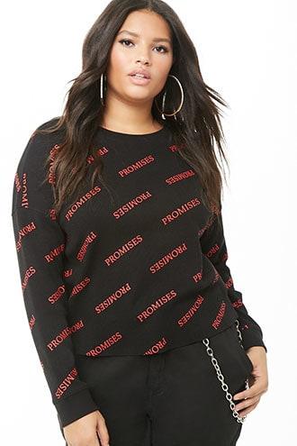 Forever21 Plus Size Promises Graphic Top