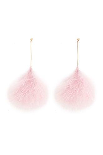 Forever21 Metallic & Feather Drop Earrings