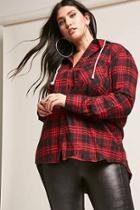 Forever21 Plus Size Hooded Flannel Shirt