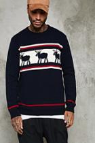21 Men Men's  Reindeer Pattern Sweater