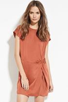 Love21 Women's  Contemporary Knotted Sheeny Shift Dress