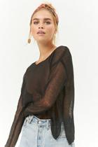 Forever21 Sheer Drop-shoulder Top