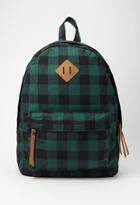 Forever21 Classic Plaid Backpack (green/black)