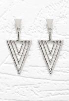 Forever21 Cutout Triangle Ear Jackets (silver)