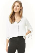 Forever21 Piped V-neck Top