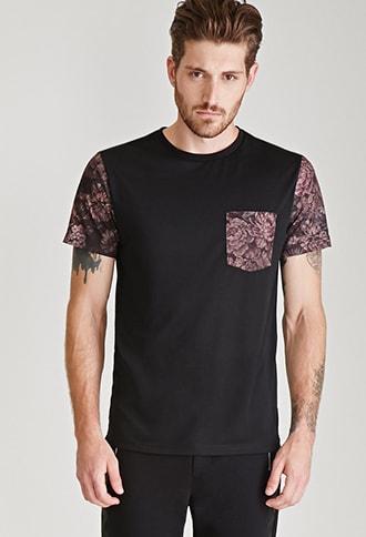 Forever21 Colorblocked Floral Print Tee