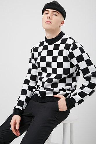 Forever21 Knit Checkered Sweater