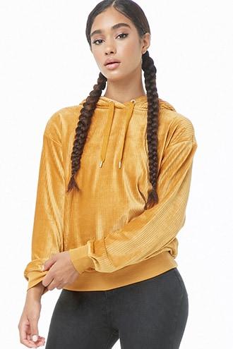 Forever21 Ribbed Velvet Hoodie