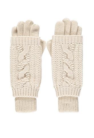 Forever21 2-in-1 Cable Knit Gloves (cream)