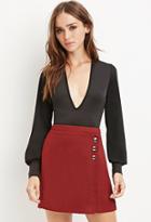 Forever21 Women's  Buttoned Faux Wrap Skirt