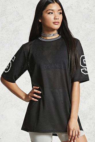 Forever21 Number 59 Graphic Mesh Top