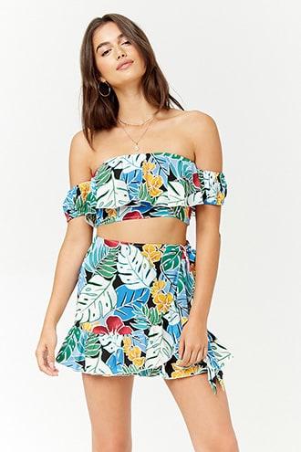 Forever21 Floral Flounce Skirt