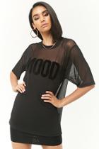 Forever21 Mesh Mood Graphic Tunic