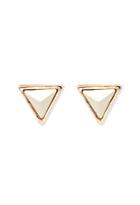 Forever21 Triangular Stud Earrings (gold/cream)