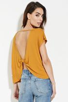 Love21 Women's  Mustard Contemporary Bow-back Top