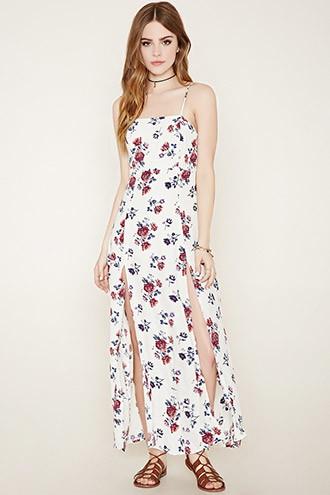 Forever21 Women's Floral Crepe Maxi Dress