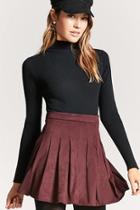 Forever21 Pleated Faux Suede Skirt