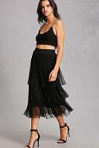 Forever21 Tiered Semi-sheer Pleated Skirt