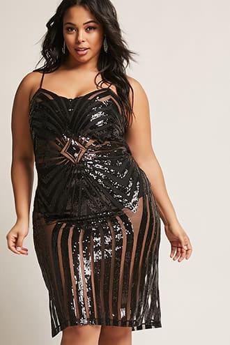 Forever21 Plus Size Sequin Mesh Dress