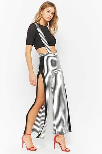 Forever21 Crop Top & Suspender Jumpsuit Set