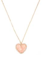 Forever21 Rhinestone-trim Marble Heart Chain Necklace