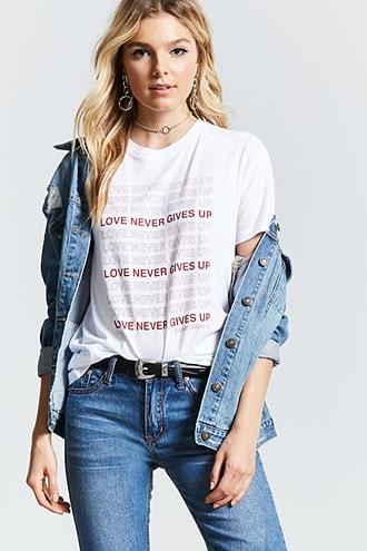 Forever21 Love Never Gives Up Tee