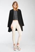 Forever21 Tonal Topstitched Slim Trousers