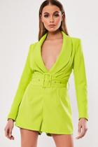 Forever21 Missguided Belted Plunging Romper
