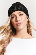 Forever21 Realist Graphic Foldover Beanie