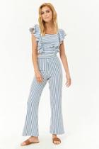 Forever21 Textured Striped Cutout Jumpsuit