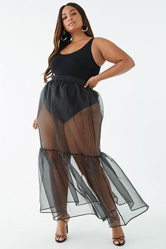 Forever21 Plus Size Sheer Chiffon Maxi Skirt