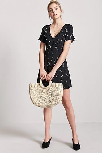 Forever21 Star & Guitar Print Mini Dress