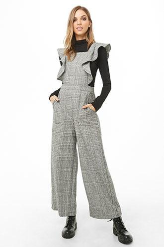 Forever21 Glen Plaid Pinafore Jumpsuit