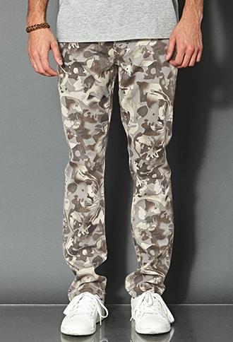 Forever21 Tropical Print Chinos