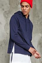 21 Men Men's  Navy Zip-hem Hoodie