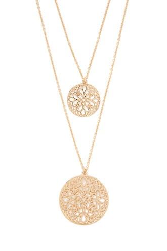 Forever21 Filigree Pendant Layered Necklace
