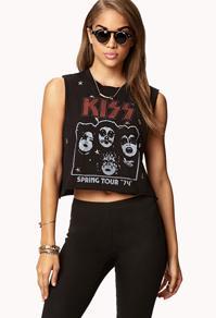 Forever21 Cropped Kiss Muscle Tee