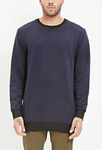 21 Men Side-zip Longline Sweatshirt