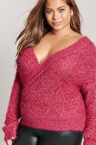 Forever21 Plus Size Fuzzy Knit Surplice Sweater